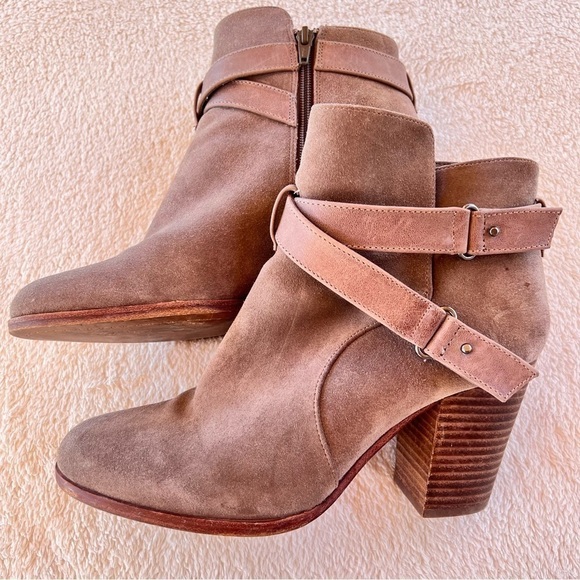 GIANNI BINI CHUNKY HEEL ANKLE STRAPPY BOOTIES TAUPE GRAY SIZE 10 - Picture 2 of 12